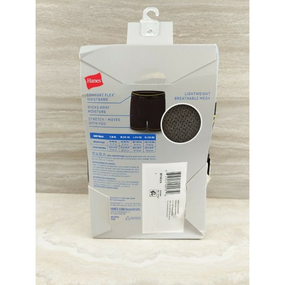 Hanes Wicking Cool Comfort Tagless Boxer Briefs Boys L (14-16) Pack of 6 - Picture 3 of 4